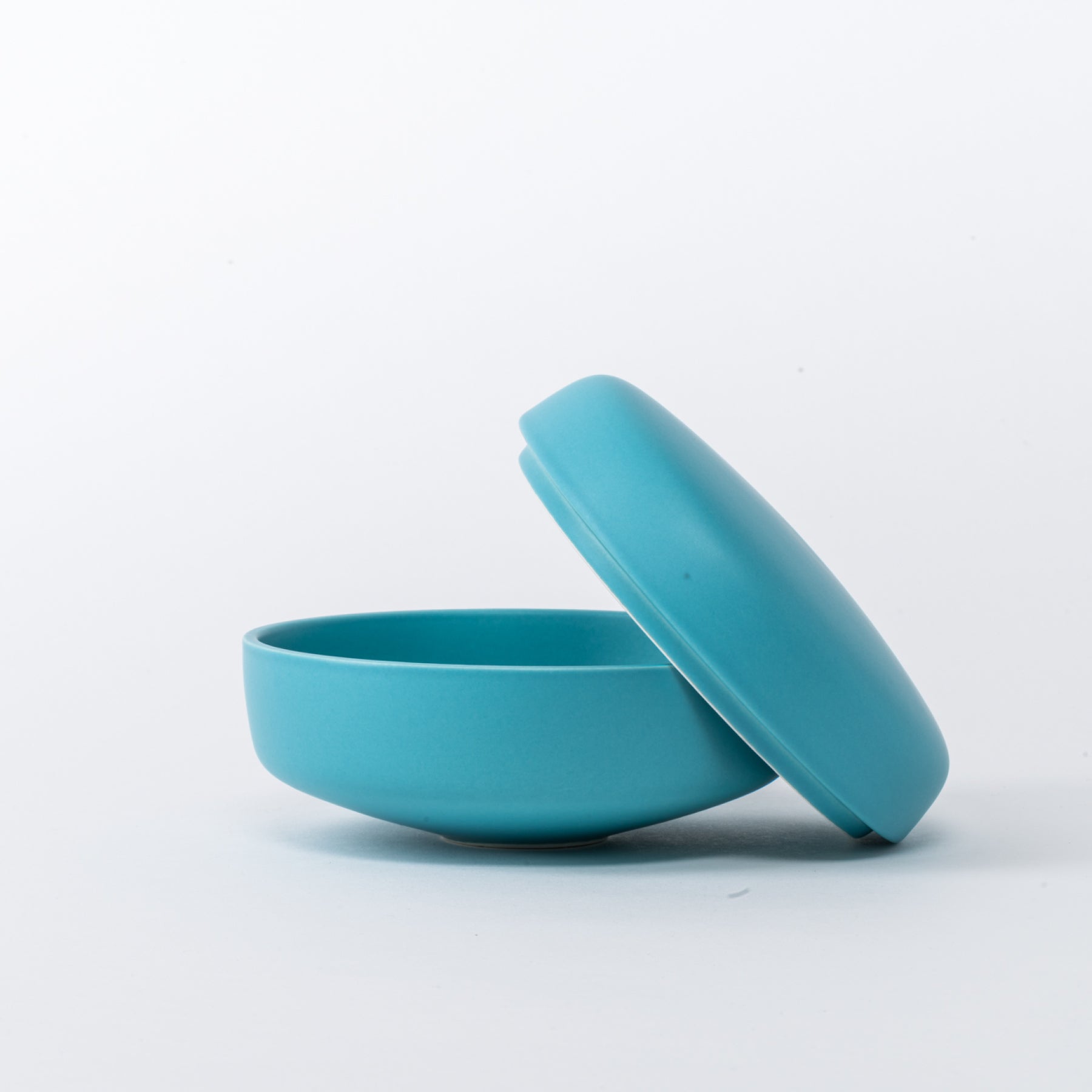 Small Azure Blue Lidded Box - Pebble Ceramic Trinket Jar - Image 3
