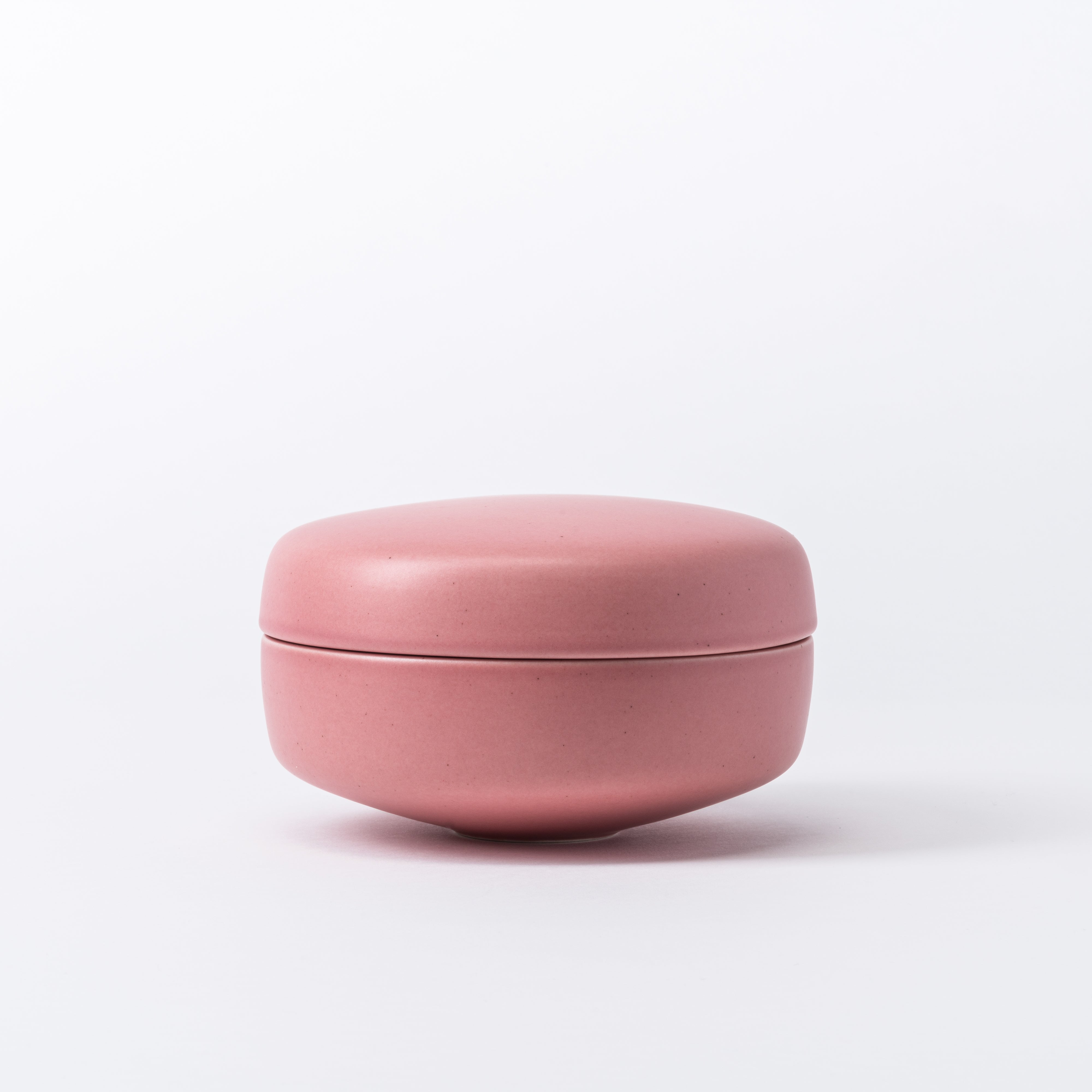 Small Old Rose Storage Jar - Smooth Low-Profile Vanity Box