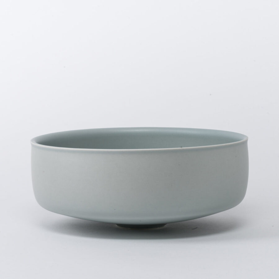 Small Misty Grey Minimalist Footed Bowl