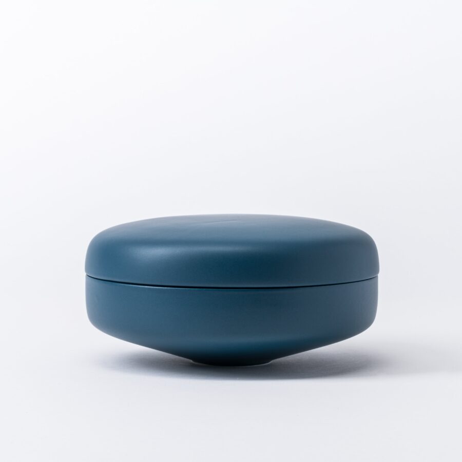 Large Mallard Blue Keepsake Box - Rounded Lidded Storage Pot