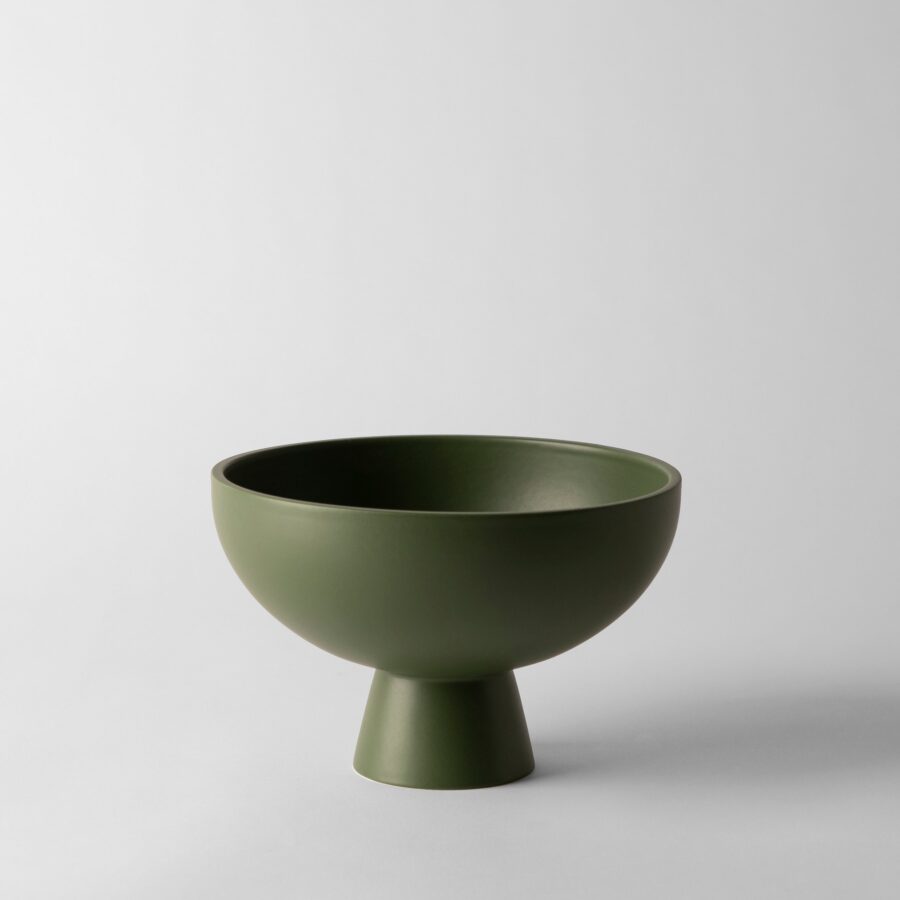 Large Deep Green Statement Pedestal Bowl