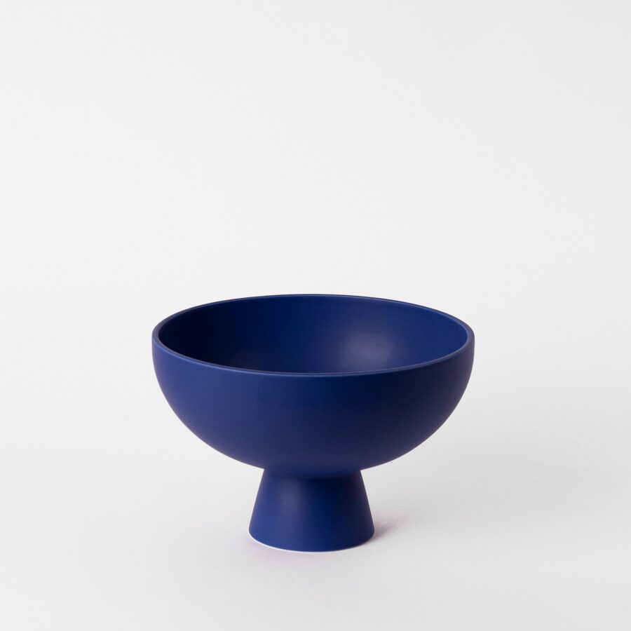 Large Horizon Blue Statement Pedestal Bowl