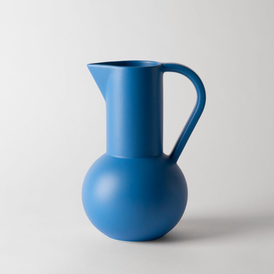Large Electric Blue Contemporary Spouted Ceramic Jug