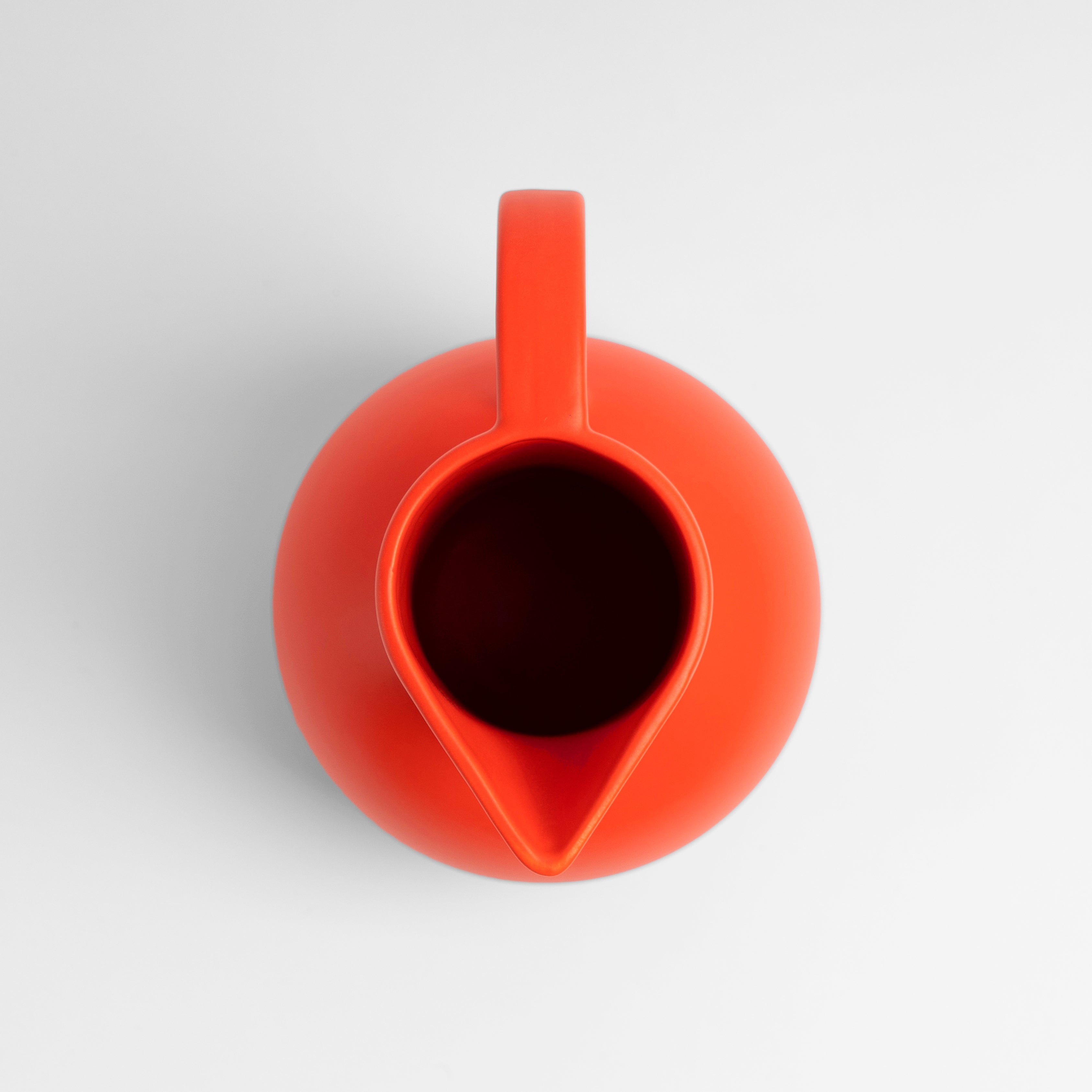 Large Strong Coral Contemporary Spouted Ceramic Jug - Image 2
