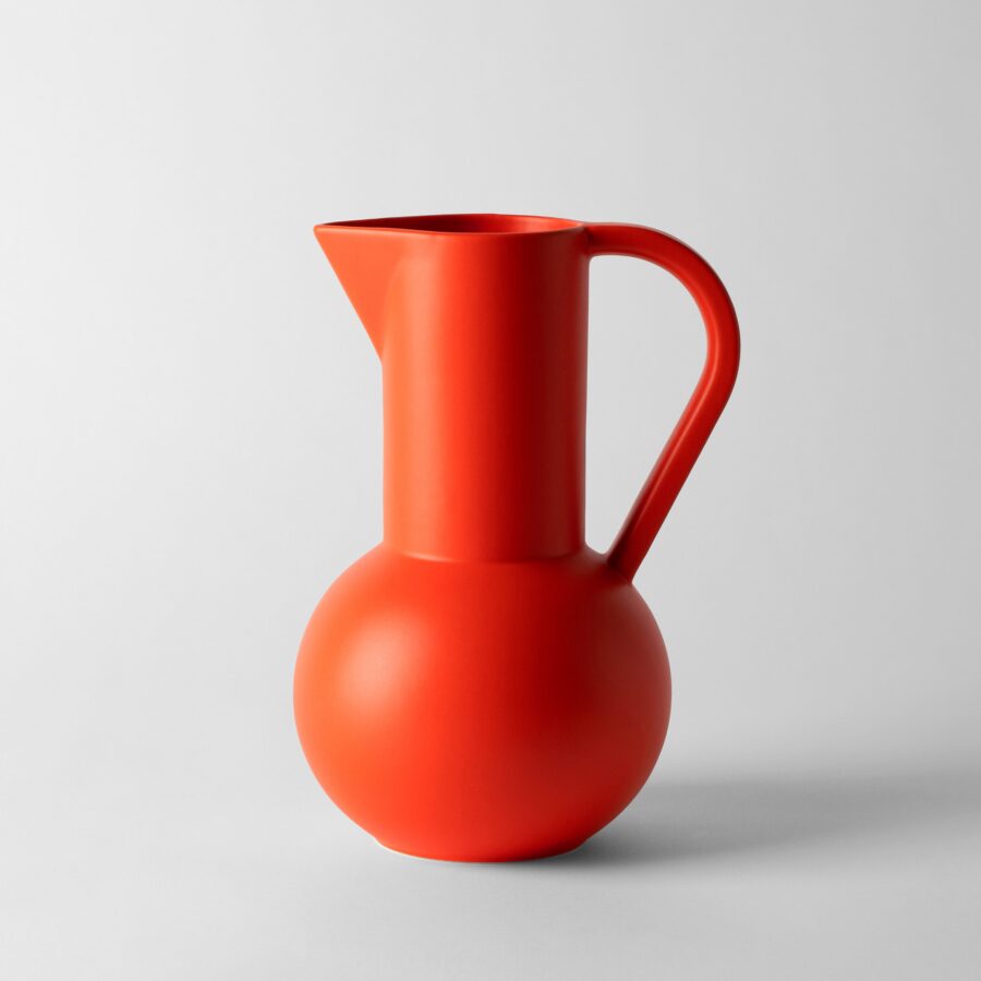 Large Strong Coral Contemporary Spouted Ceramic Jug