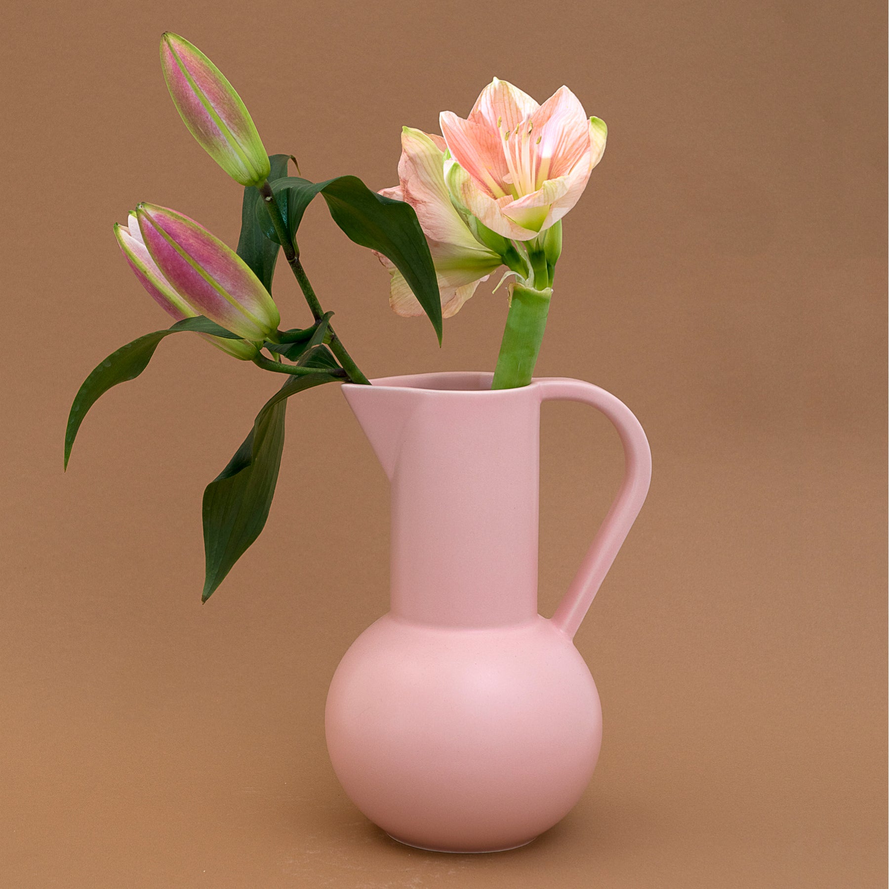 Coral Blush Globe-Base Pouring Jug - Medium - Image 3