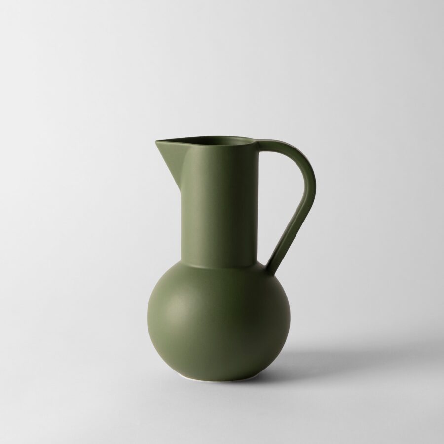 Medium Deep Green Contemporary Spouted Ceramic Jug