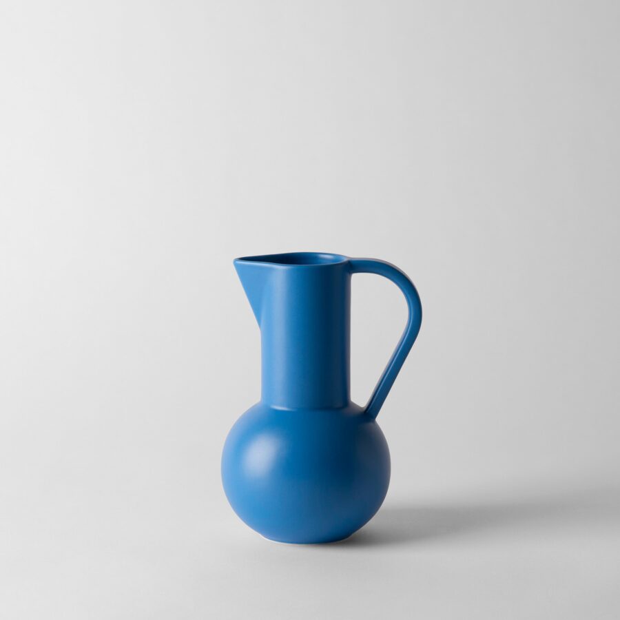 Small Electric Blue Tall-Neck Rounded Serving Jug