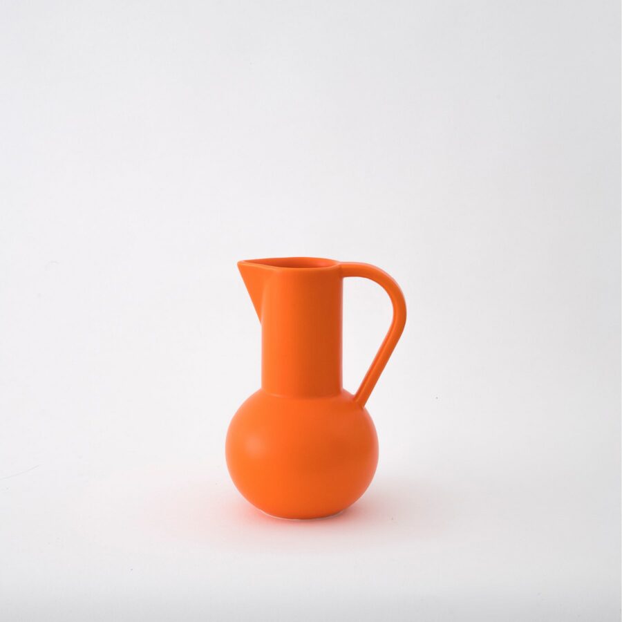 Vibrant Orange Globe-Base Pouring Jug - Small